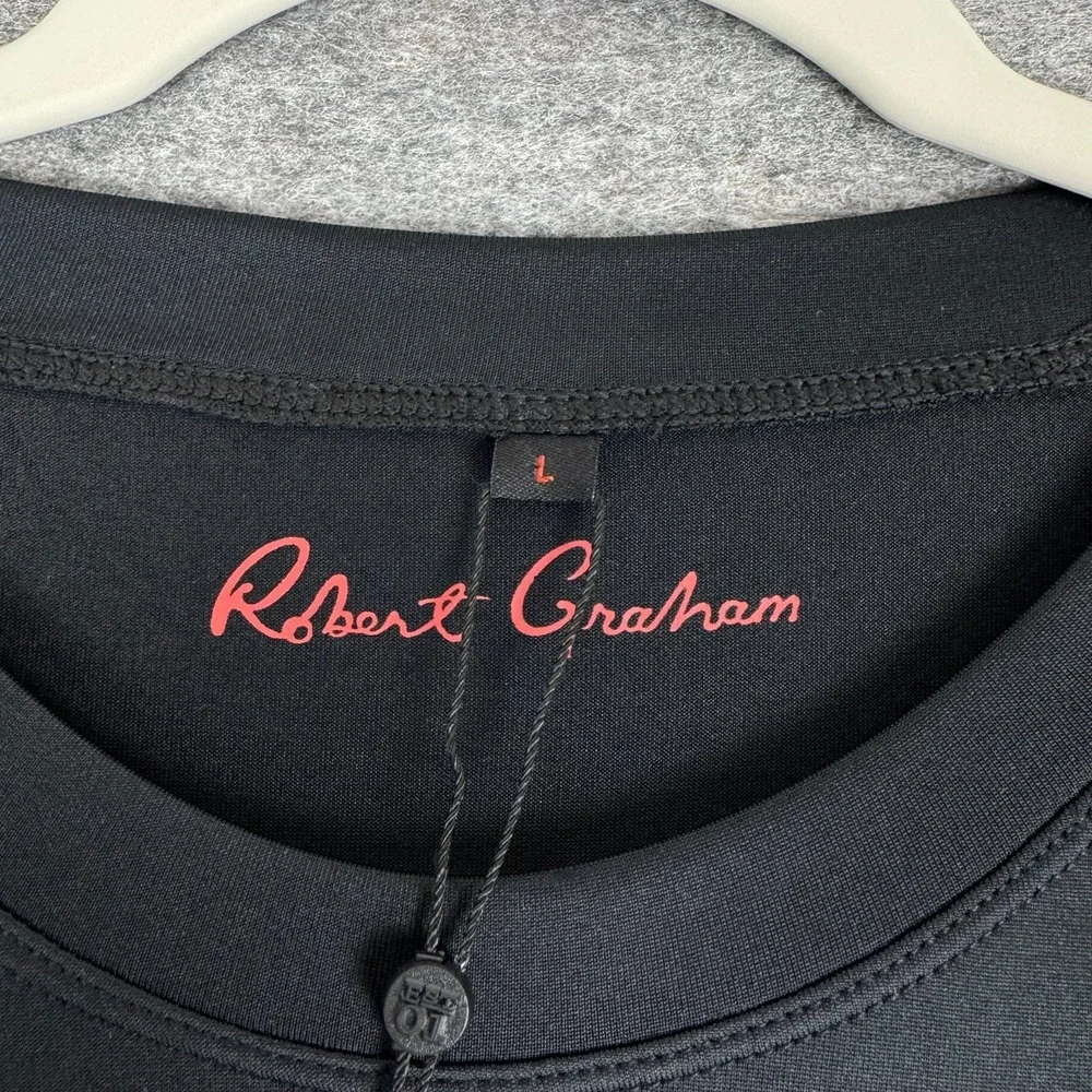 Robert Graham Long Sleeve Rashguard Shirt UPF 50+ Black Mens Large L